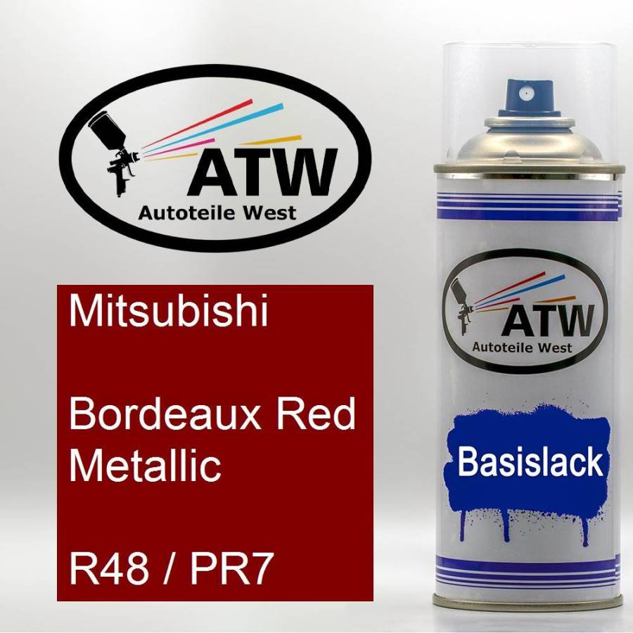 Mitsubishi, Bordeaux Red Metallic, R48 / PR7: 400ml Sprühdose, von ATW Autoteile West.